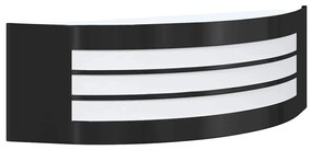 Arandela de parede 2 pcs Preta Aço Inoxidável IP44
