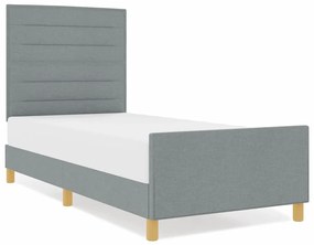 Cama vidaXL Cinza Claro 90x200 cm Tecido