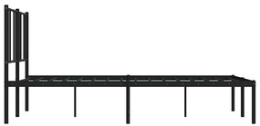 Estrutura de cama em metal com cabeceira 150x200 cm preto