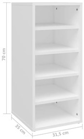 Sapateira Vigo - Com 5 Compartimentos - Cor Branco - 31,5x35x70 cm - C