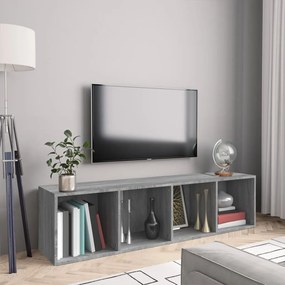 vidaXL Estante/Móvel de TV 143x30x36 cm madeira proc. sonoma cinza