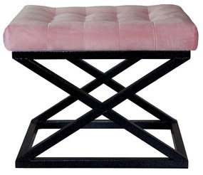 Pouffe Capraz – Preto e Rosa – 50x42x40 cm