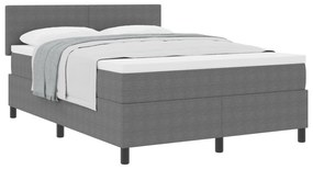 Cama Box Spring com Colchão Cinza Claro 140x200 cm Tecido de Veludo Co