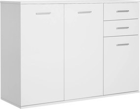 Armário Aparador amplo espaço de Armazenamento para sala de jantar com portas e gavetas 106x35x76cm Branco