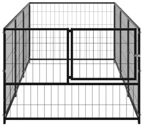 Canil para cães 3 m² aço preto