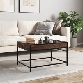 Mesa de centro luzes LED Infinity 70x50x41 cm carvalho castanho