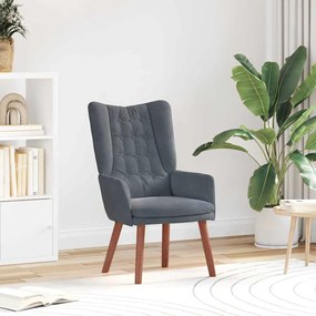 vidaXL Cadeira Relaxante Cinza Escuro Veludo