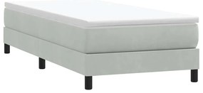 Cama com molas/colchão Cinza Claro 90x210 cm veludo