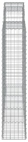 Cestos gabião arqueados 7pcs 200x30x140/160cm ferro galvanizado