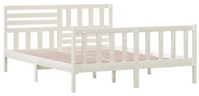 Estrutura de cama 160x200 cm madeira maciça branco