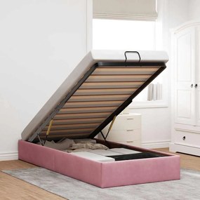vidaXL Ottoman Bed Frame No Colchão Rosa 80x200 cm Veludo