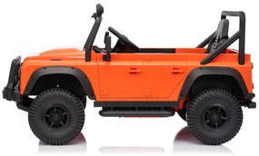 Jipe elétrico para crianças Land Rover Defender 110 SVX 12V, 4X4, luzes LED, bateria de lítio, licença ORIGINAL Laranja