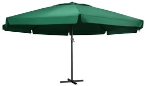 vidaXL Guarda-sol de jardim com poste de alumínio 600 cm verde