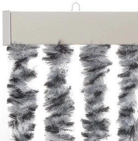 Cortina anti-insetos 90x200 cm chenille cinzento/preto/branco