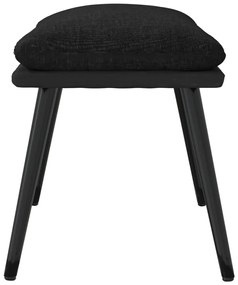 Apoio de pés 45x29,5x35 cm tecido/couro artificial preto