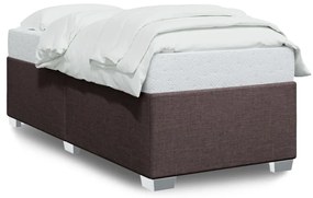 Estrutura de cama 90x190 cm tecido castanho-escuro