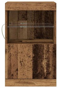 Sideboard vidaXL com Luzes LED Madeira Velha 41x37x67 cm