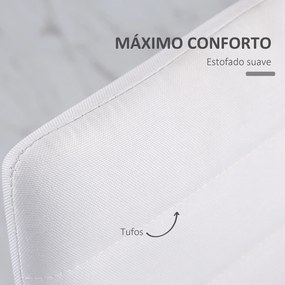 Cadeiras para Mesa de Jantar (NÃO INCLUIDA) Conjunto de 4 Cadeira de Cozinha Estofadas em Linho e Pés de Metal 41x50x97cm Branco