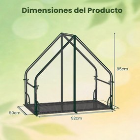 Mini Estufa de Jardim, 92 x 50 x 85 cm, Estrutura Metálica, Transparente