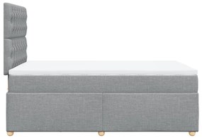 Cama boxspring com colchão 120x190 cm tecido cinzento-claro