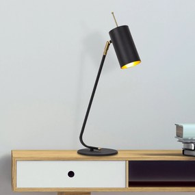 Candeeiro de Mesa Sivani – Preto e Dourado – 8 x 26 cm