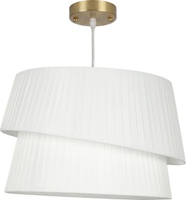 HOMCOM Luminária pendente elegante com duplo difusor, altura ajustável, para sala de estar, branco | Aosom Portugal