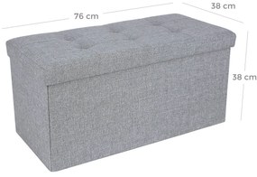 Banco com assento e arrumação 76 x 38 x 38 cm Cinza claro mesclado