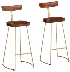 Bancos de bar 2 pcs 49x43x103 cm madeira de mangueira maciça