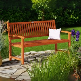 Banco de jardim Maxima em madeira de eucalipto com certificação FSC® 152x55x92cm Castanho