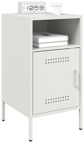 Mesas de cabeceira 2 pcs 36x39x68 cm aço branco