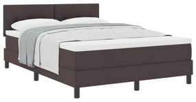 Cama com Box Spring e Colchão Castanho Escuro 140x190 cm Tecido
