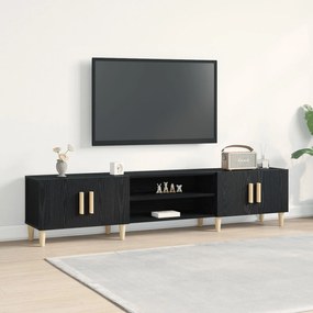 Cabinet de TV vidaXL Preto Carvalho 180x31,5x40 cm Madeira Derivada