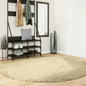 Tapete shaggy de pelo alto PAMPLONA Ø 200 cm dourado