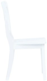 Cadeiras de jantar 4 pcs seringueira maciça branco