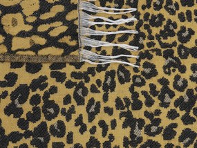 Manta com padrão leopardo castanho e preto 130 x 170 cm JAMUNE Beliani