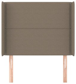 Cabeceira cama c/ abas tecido 83x16x118/128cm cinza-acastanhado