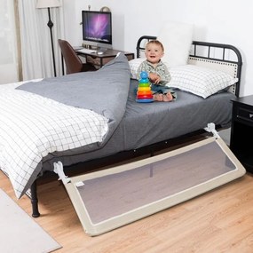 Barra de segurança para bebés para camas com altura ajustável 150 x 55 cm Bege