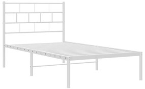 Estrutura de cama com cabeceira 90x200 cm metal branco