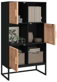Aparador alto 70x35x125 cm derivados de madeira preto