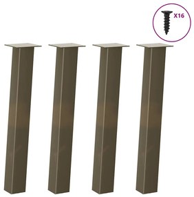 vidaXL Pés de mesa de console 4 peças aço natural 72 cm aço