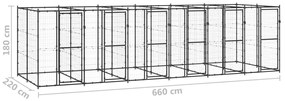 Canil de exterior 14,52 m² aço