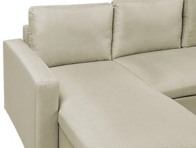 Sofá-cama de 5 lugares com arrumação em tecido creme SOMMEN Beliani