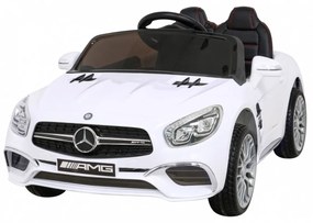 Carro elétrico para Crianças 12V Mercedes Benz AMG SL65 S Rodas de EVA, Assento de couro Branco