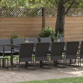Conjunto de Jantar para Jardim de 19 Peças com Almofadas em Aço e Textilene
