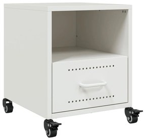 Mesas de cabeceira 2 pcs 36x39x43,5 cm aço branco