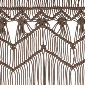 Cortina em macramé 140x240 cm algodão cinzento-acastanhado