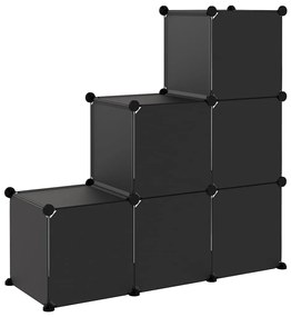 Organizador de arrumação com 6 cubos PP preto