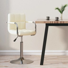 vidaXL Banco de bar couro artificial cor creme