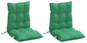 Almofadões cadeira encosto baixo 2 pcs tecido oxford verde