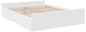 Estrutura de cama c/ gavetas 160x200cm derivados madeira branco